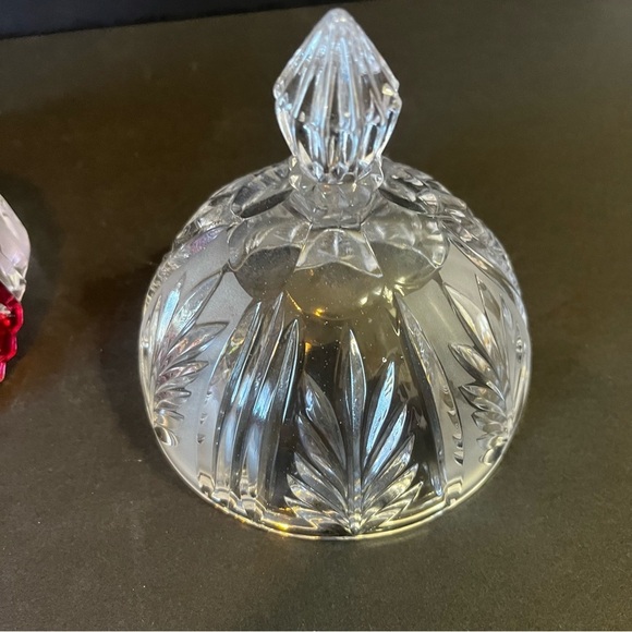 Anna Hutte Bleikristall Candy Dish Covered Lead Crystal Red Cranberry Ruby Flash - Picture 7 of 10